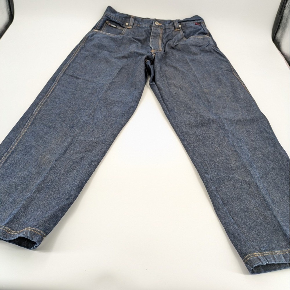 Vintage‎ FUBU Baggy Jeans Mens 40X34 Dark Wash Y2K Skater Hip Hop